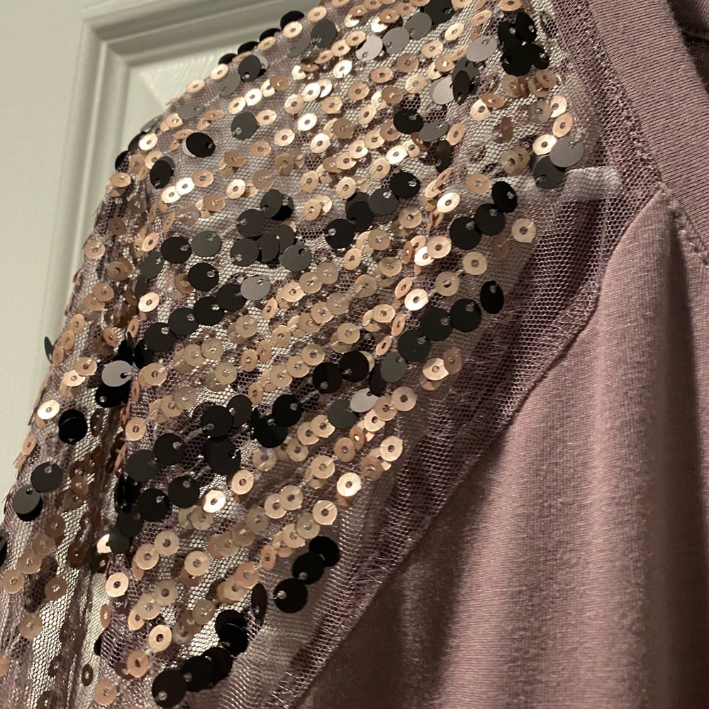 Cato Sequin Embellished Mauve Top - Picture 4 of 6